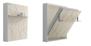 Modulo Verticale con mensole e anta serigrafata