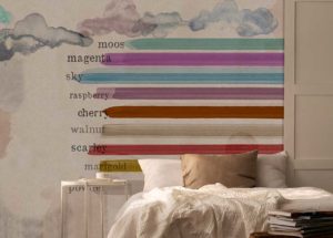 carta da parati-artistica moderna collezione colour me baby acquarello a Varese