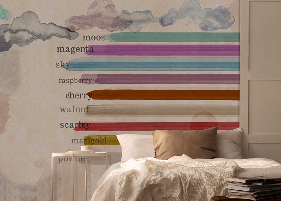 carta da parati-artistica moderna collezione colour me baby acquarello a Varese