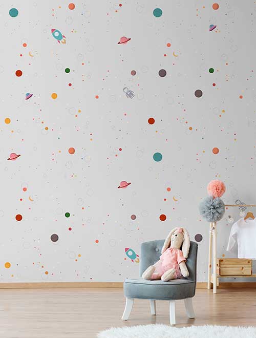 carta da parati-artistica moderna collezione colour me baby spazio bianco a Varese