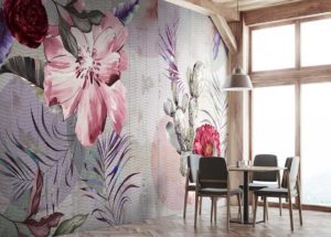 carta da parati-artistica moderna collezione fantasia bouquet di fiori a Varese